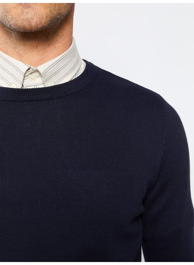 Crew Neck Long Sleeve Men's Knitwear Sweater